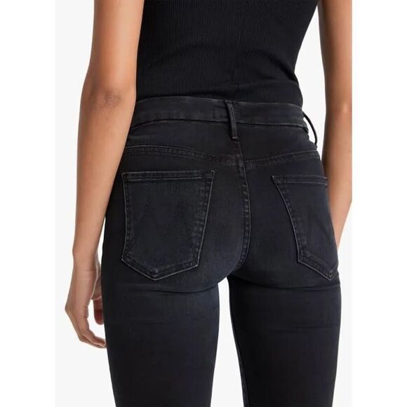 Mother The Looker Crop Blackbird Skinny Jeans Size 30 - Picture 9 of 11